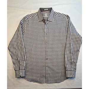 BUGATCHI Performance Shaped Fit LongSleeve Contrasting Cuff Shirt XL Distinctive